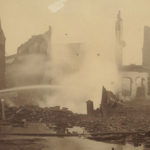 Spokane’s Hyde Block, shown the day after the devastating fire of August 4, 1889. (Northwest Museum of Arts & Culture)