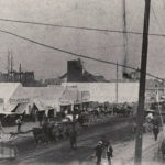 The hot and dry summer of 1889 was followed by the bitterly cold winter of 1889-1890; Spokane, like Seattle, built tent cities of temporary homes and businesses that somehow weathered the storms and survived the deep freeze. (Northwest Museum of Arts & Culture)
